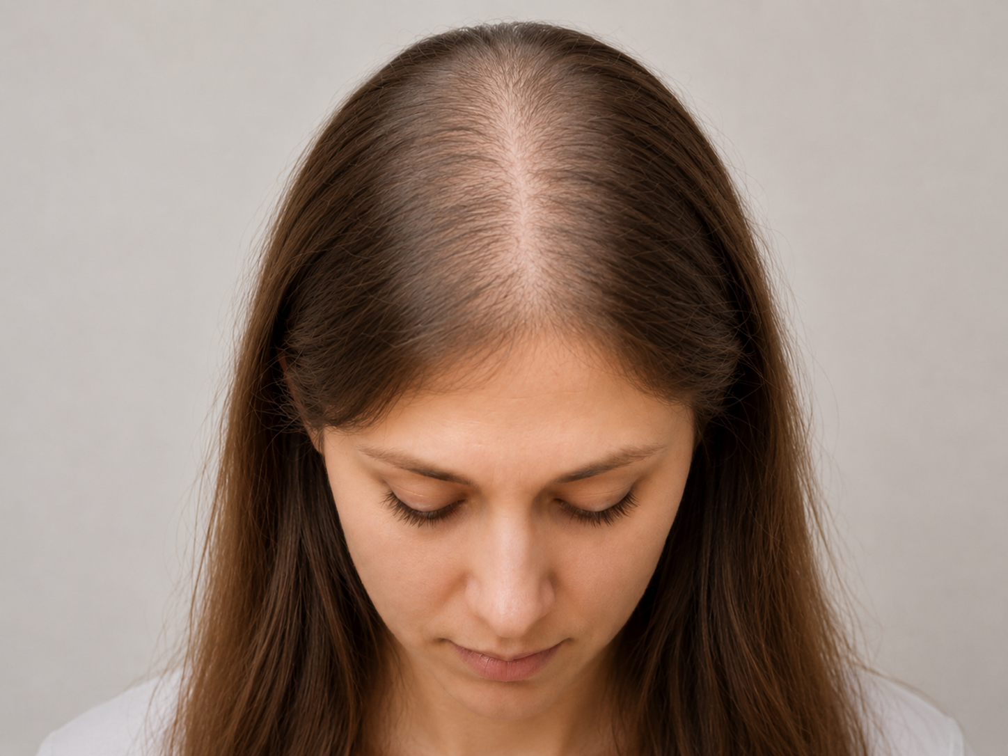 Female scalp before treatment