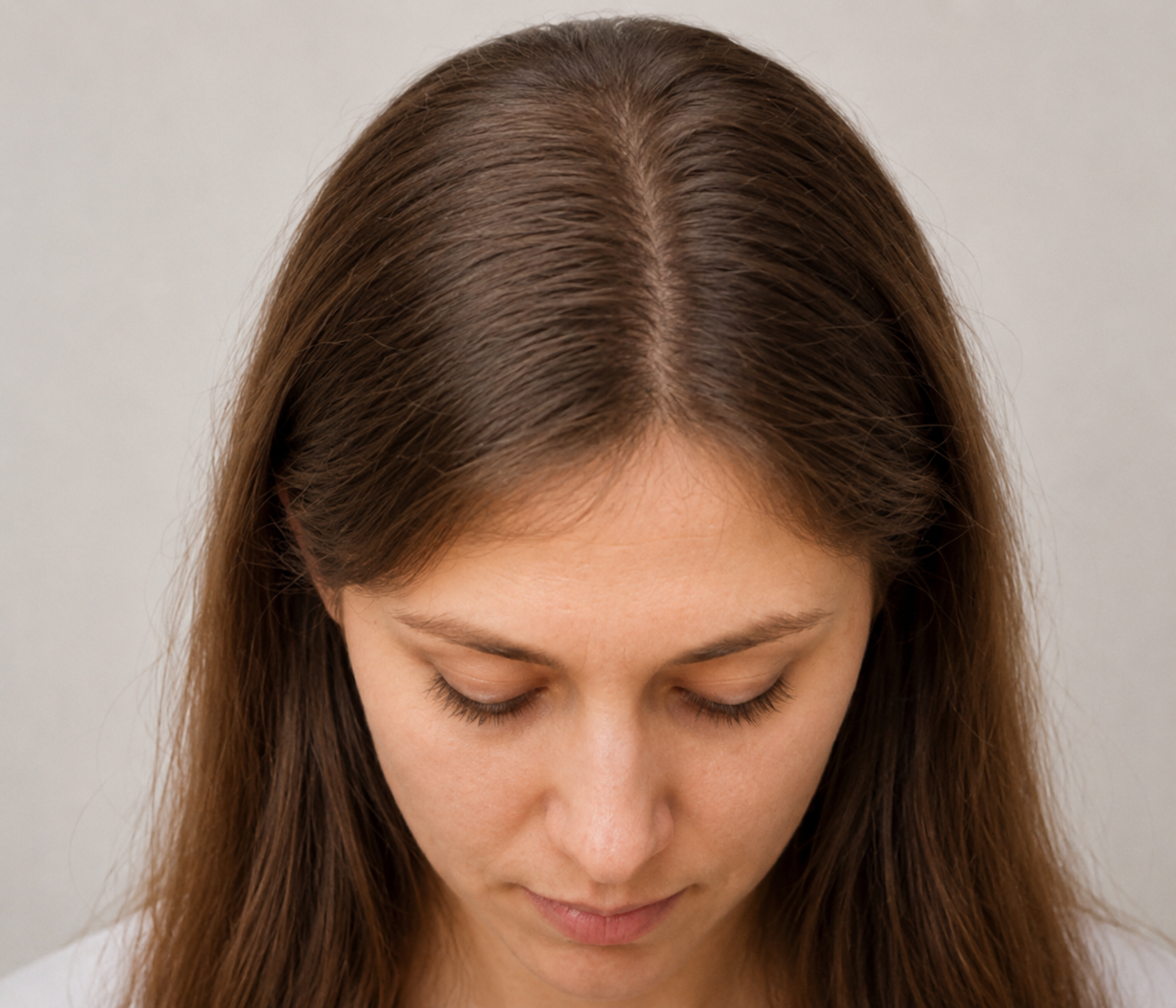 Female scalp after treatment