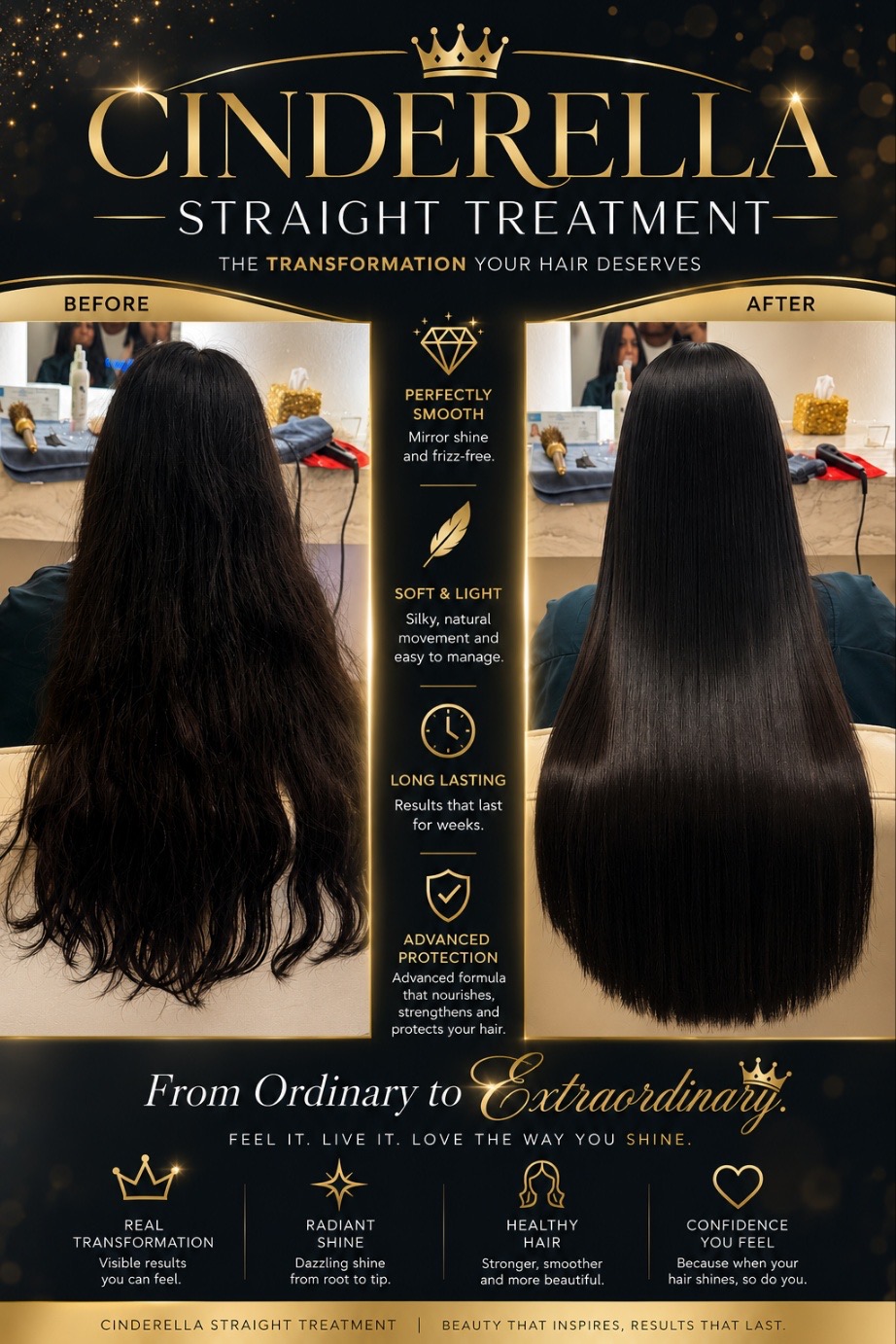 Cinderella Treatment smooth shiny hair result